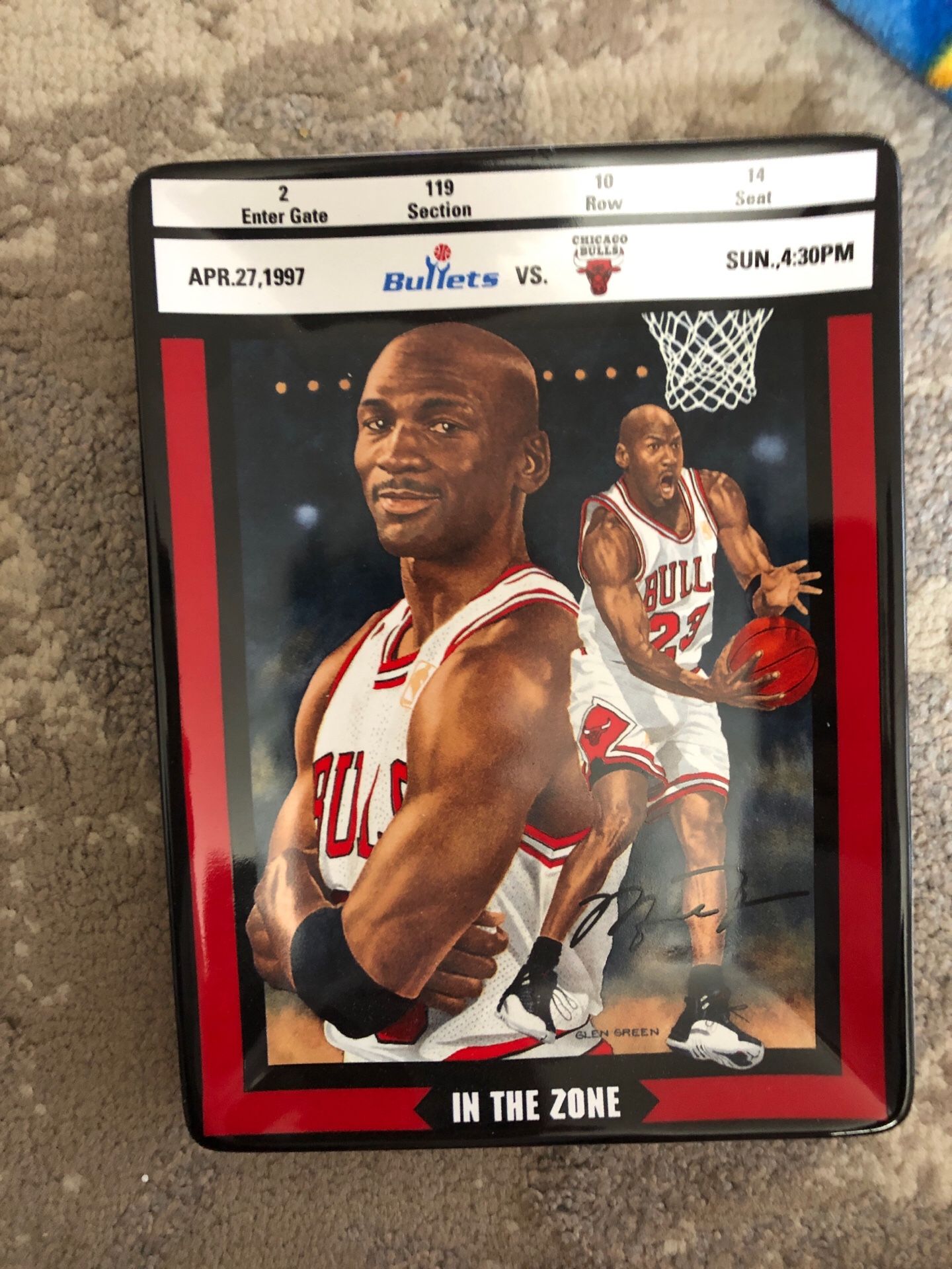 Michael Jordan in the zone collectible plate