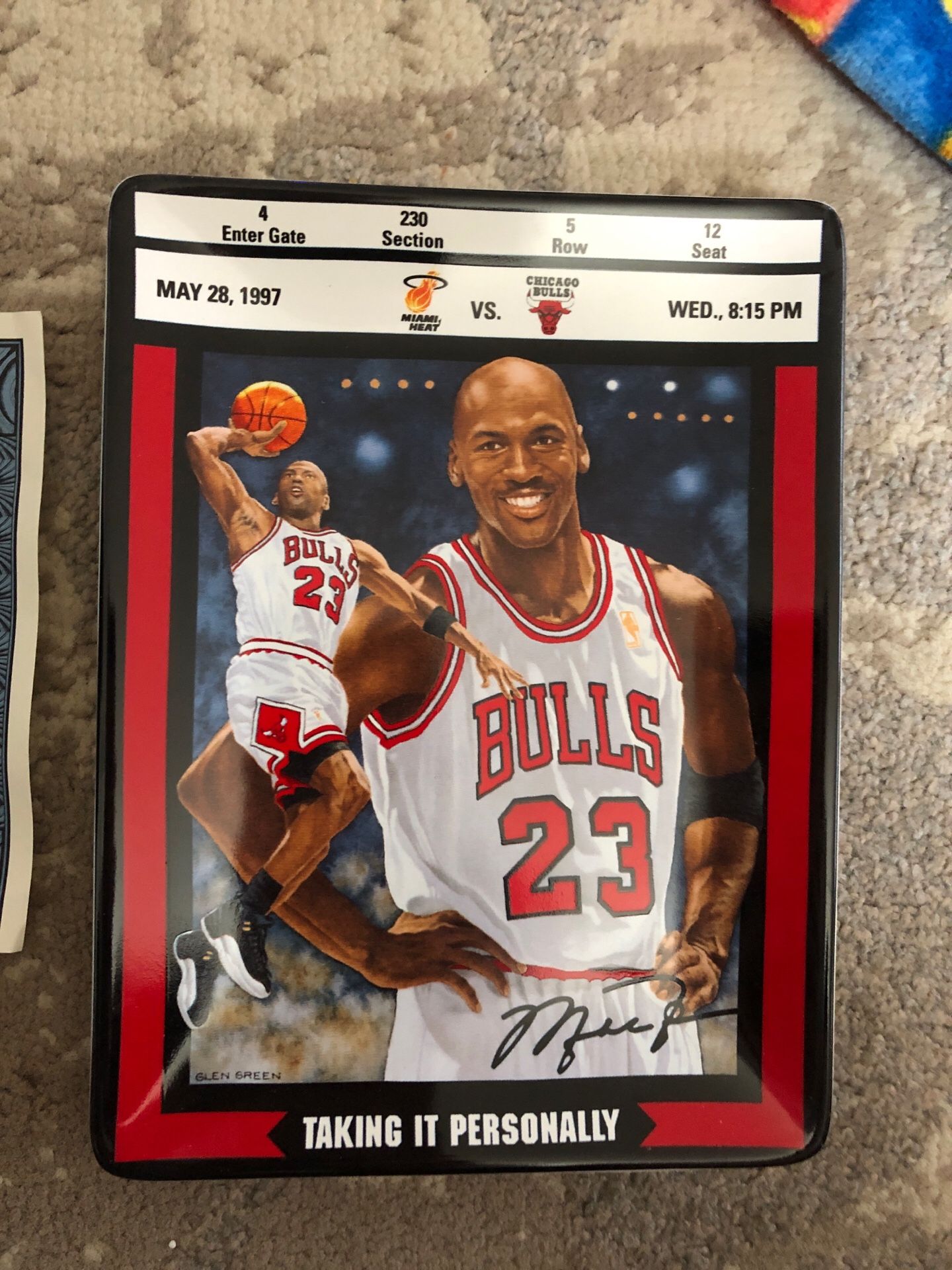 Michael Jordan taking it personally plate