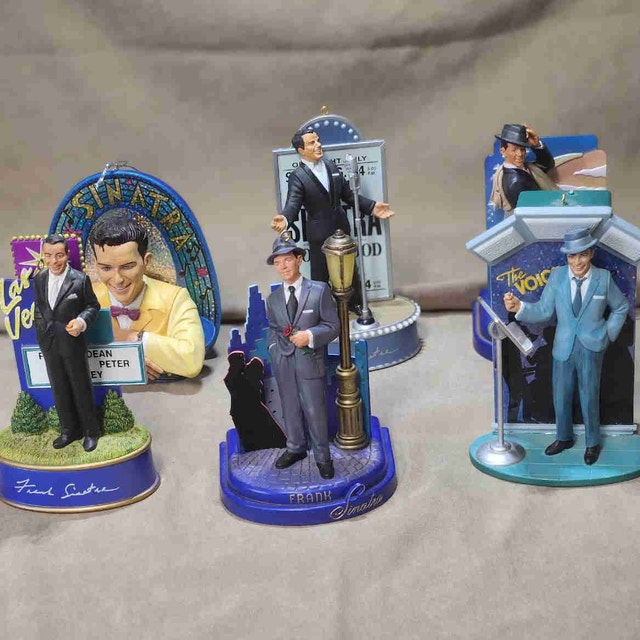 Set of 6 Vintage Frank Sinatra Musical Christmas Ornaments