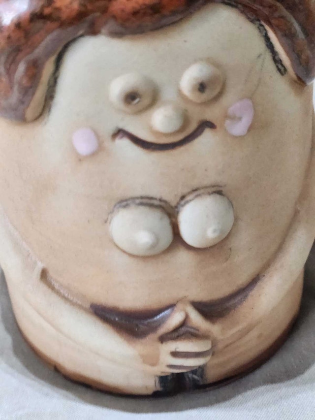 70s Novelty "Boobie" Face Mug - Retro Kitsch Stoneware - photo 3