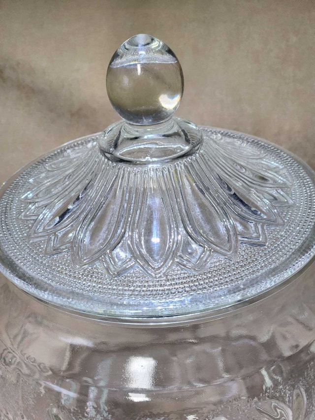 Vintage Anchor Hocking Clear Glass Biscuit/Cookie Jar – 8" - photo 2