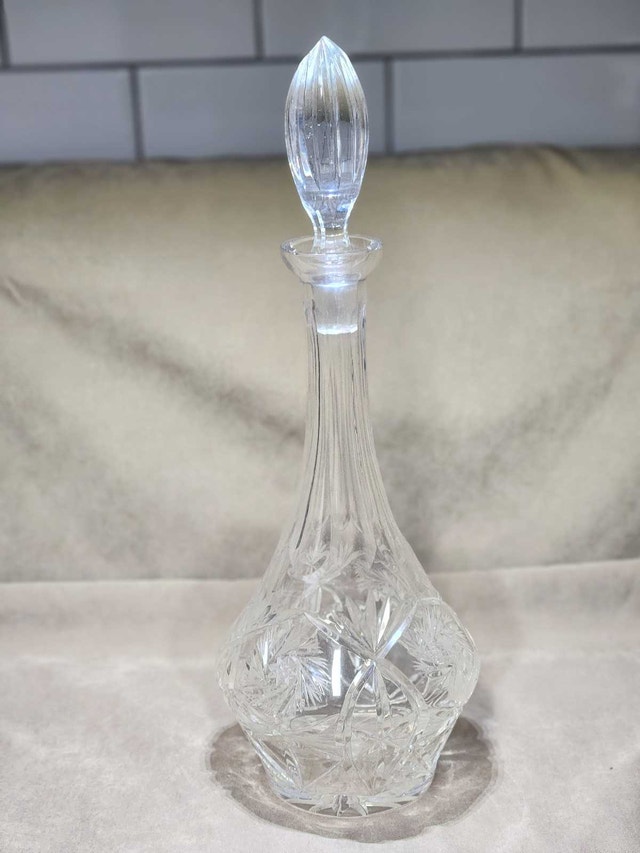 Vintage Bohemian 24% Lead Crystal Decanter with Stopper