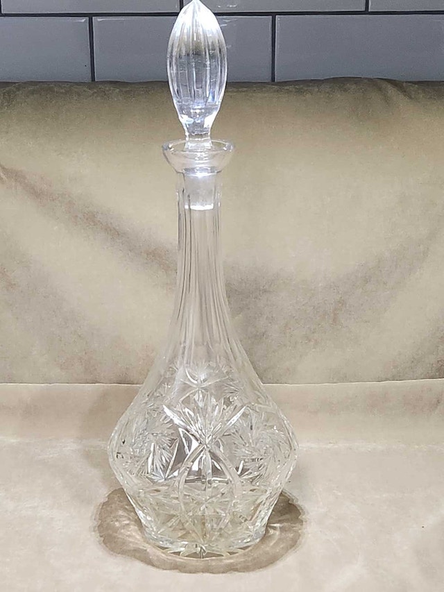 Vintage Bohemian 24% Lead Crystal Decanter with Stopper - photo 4