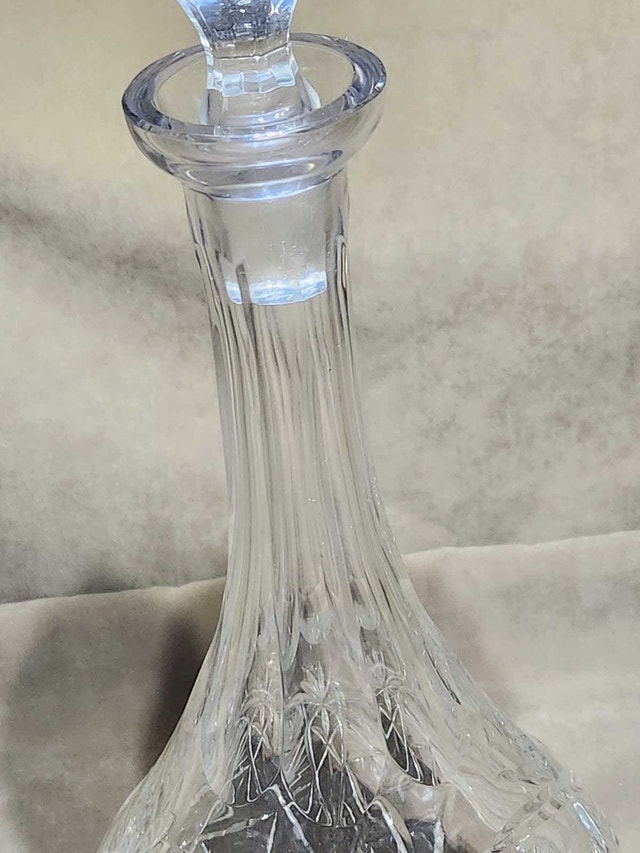 Vintage Bohemian 24% Lead Crystal Decanter with Stopper - photo 5