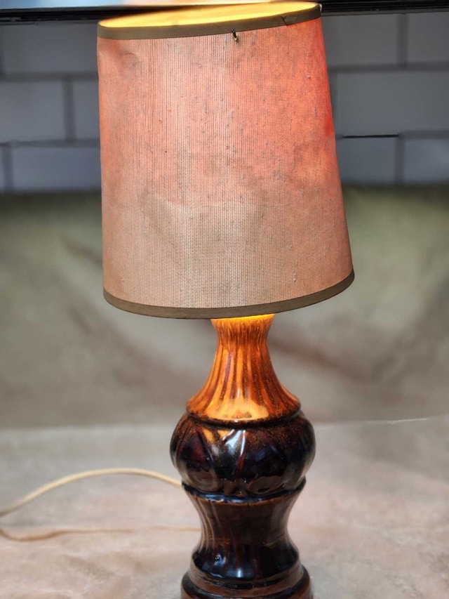 1960s/70s Mid-Century Modern Drip Glaze Ceramic Lamp - photo 4