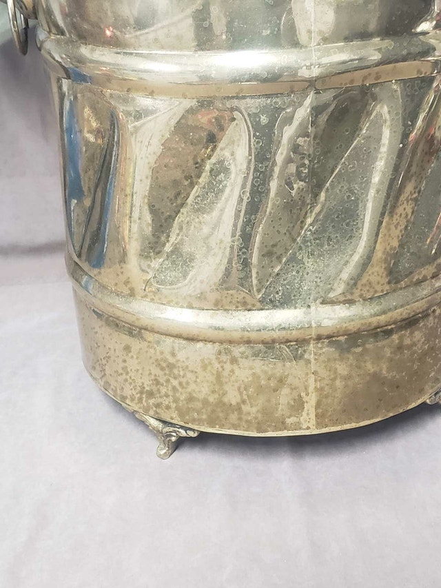 Vintage Solid Brass Footed Planter with Handles - photo 2