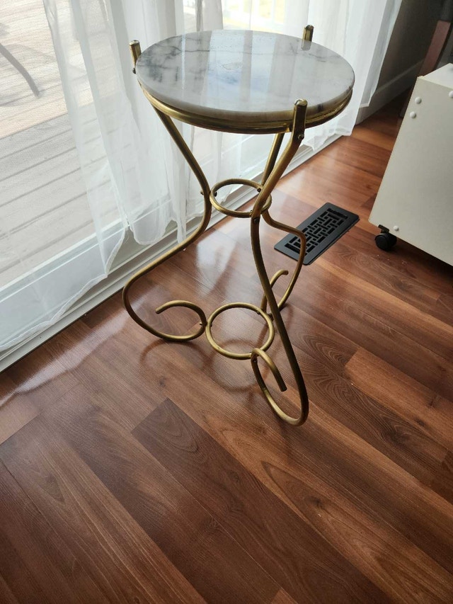 Vintage Marble-Top Pedestal Plant Stand - photo 4