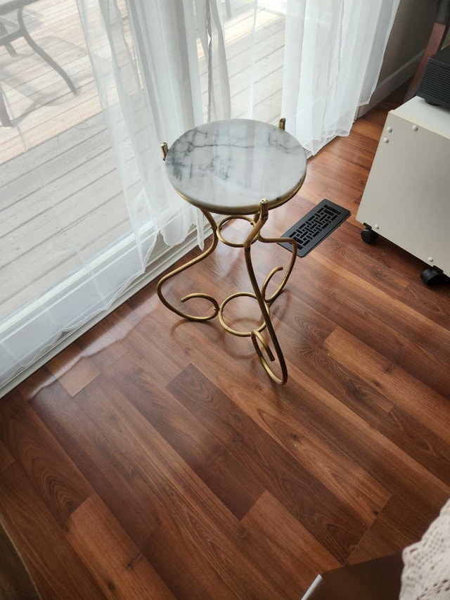 Vintage Marble-Top Pedestal Plant Stand - photo 5