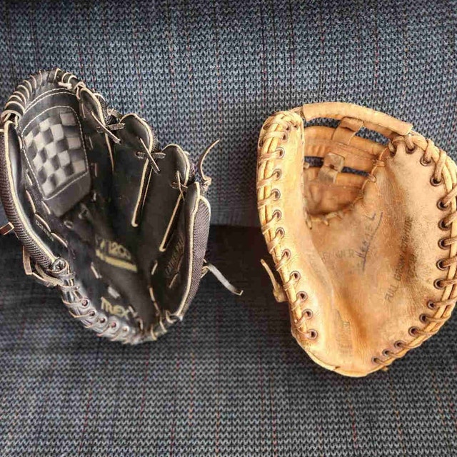Leather Hiawatha Catcher's Mitt & Regent Fielder's Glove
