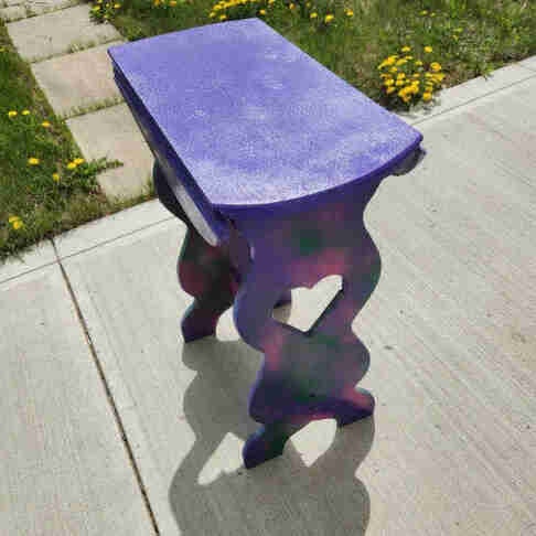 Vintage Drop-Leaf Heart Accent Table / Plant Stand
