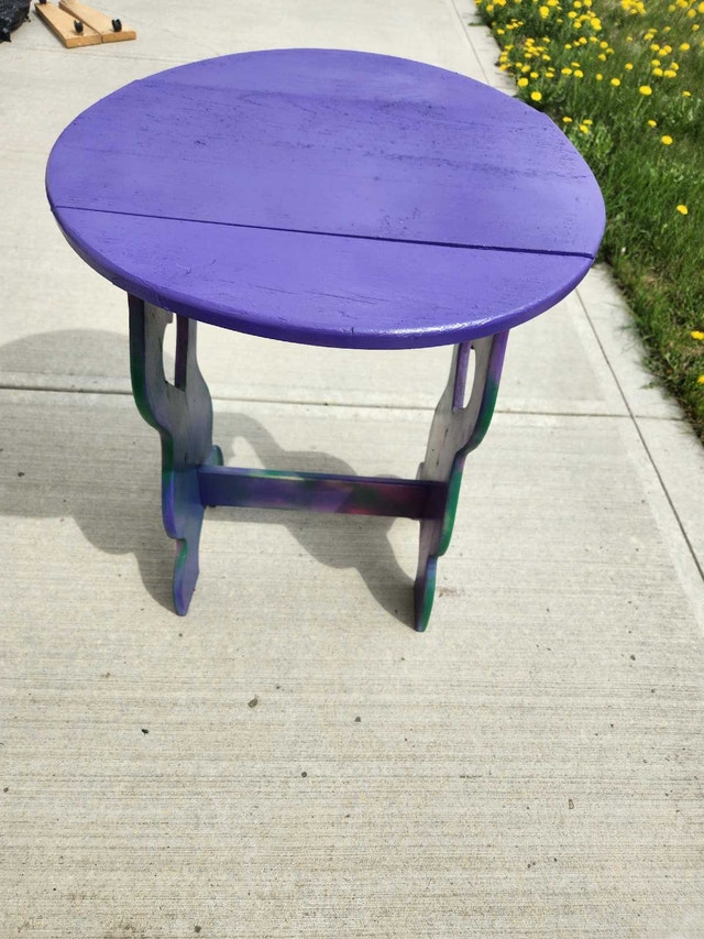 Vintage Drop-Leaf Heart Accent Table / Plant Stand - photo 2
