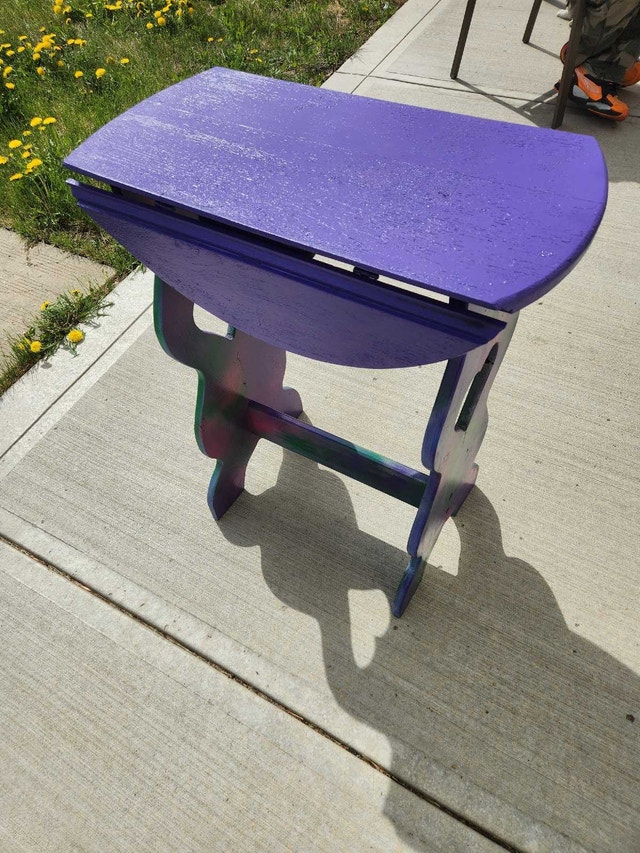 Vintage Drop-Leaf Heart Accent Table / Plant Stand - photo 3