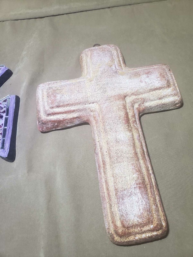 2 Rustic Mexican Wall Crosses, Beautiful Mosaic/Terracota - photo 3