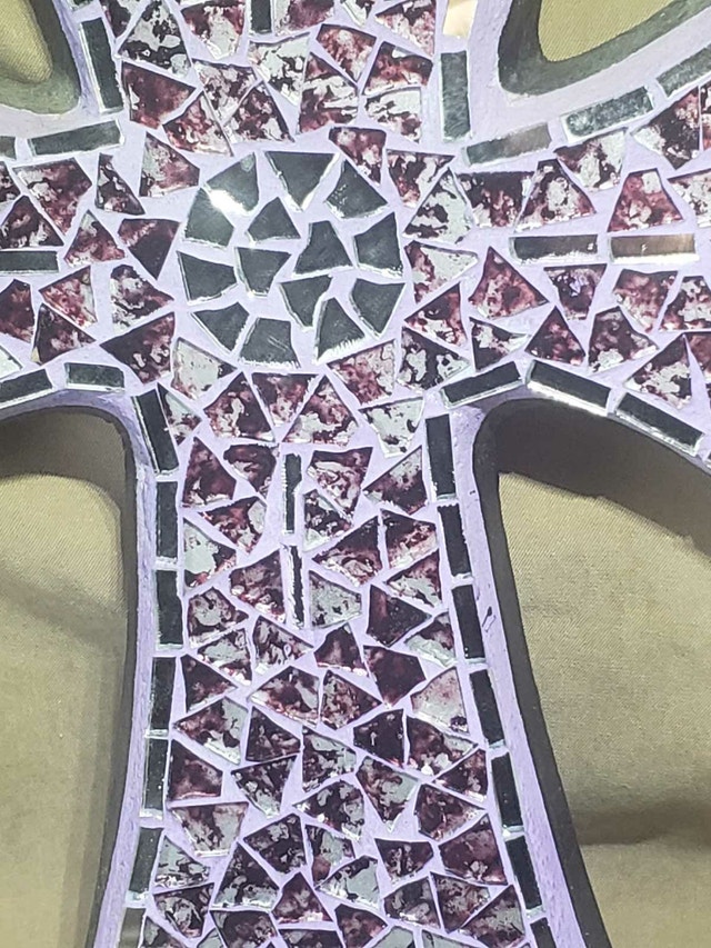2 Rustic Mexican Wall Crosses, Beautiful Mosaic/Terracota - photo 4