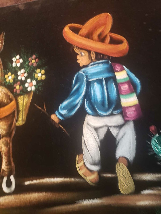 1960s/1970s, Mexican Folk Art Black Velvet Painting - photo 3