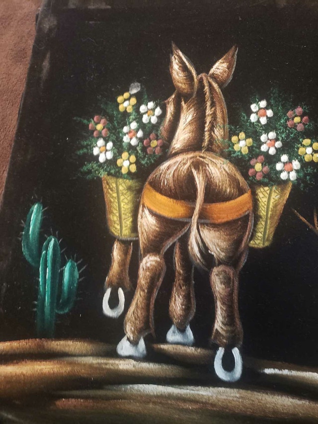 1960s/1970s, Mexican Folk Art Black Velvet Painting - photo 4