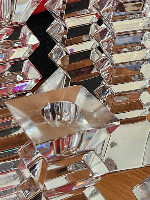Vintage Tiered Crystal Candlestick Holders – Set of 6 - photo 5