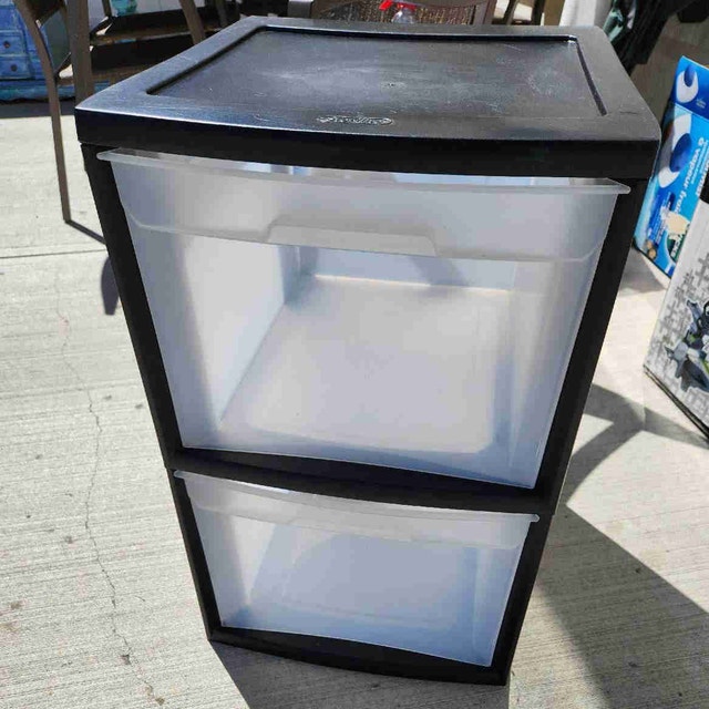 Sterilite Wide 2-Drawer Storage Unit - Black/Clear