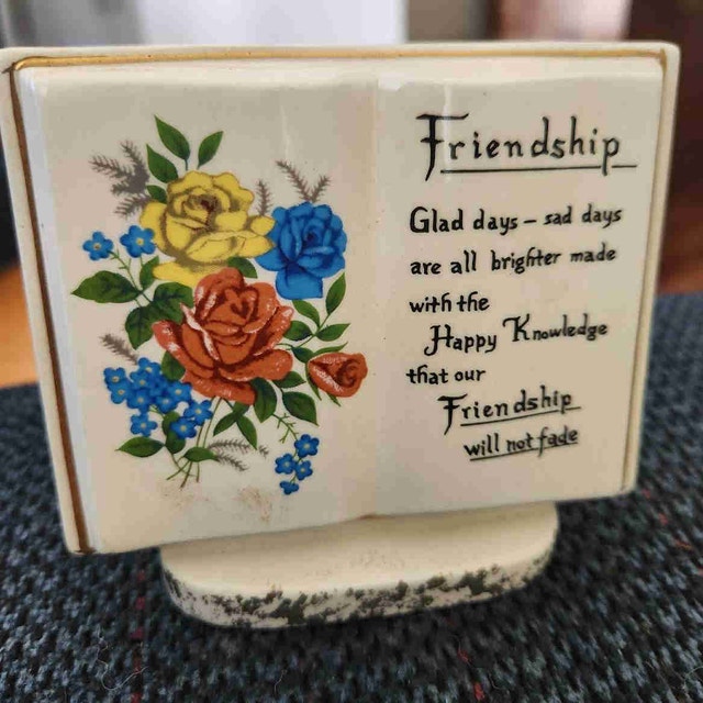Sweet Vintage "Friendship" Book Vase – Made in Japan