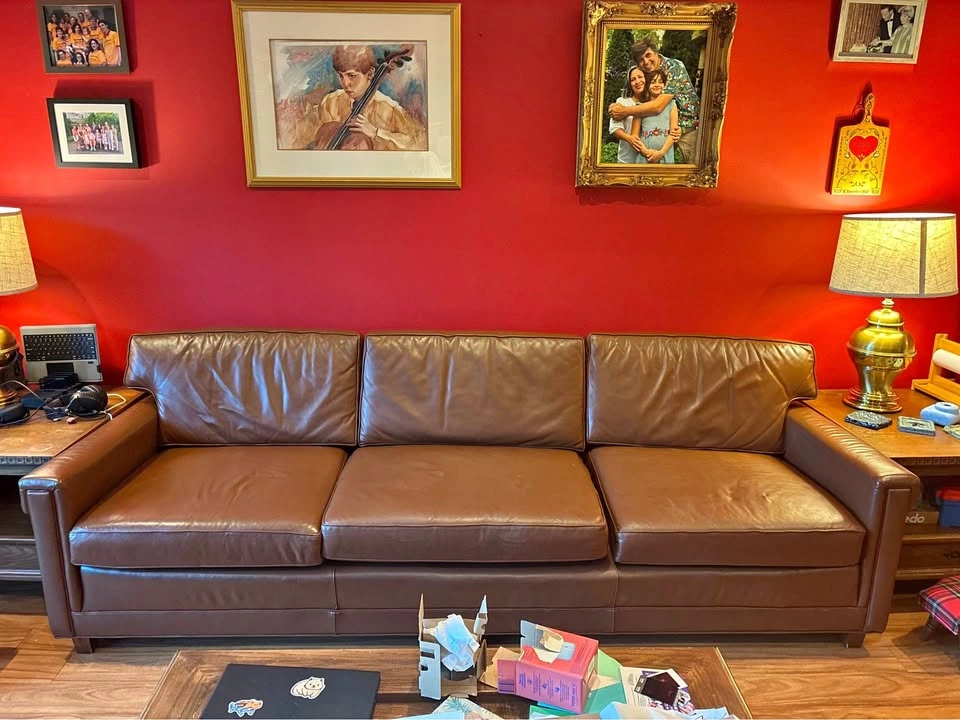MCM Baker Furniture Leather Sofa Like New!