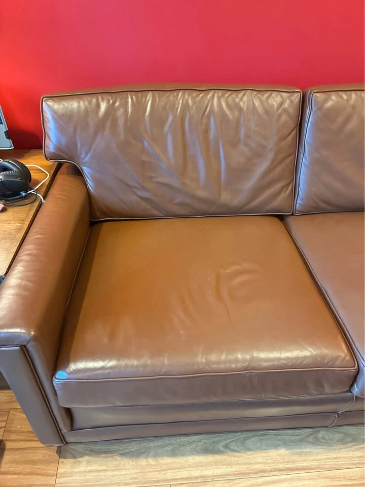 MCM Baker Furniture Leather Sofa Like New! - photo 3