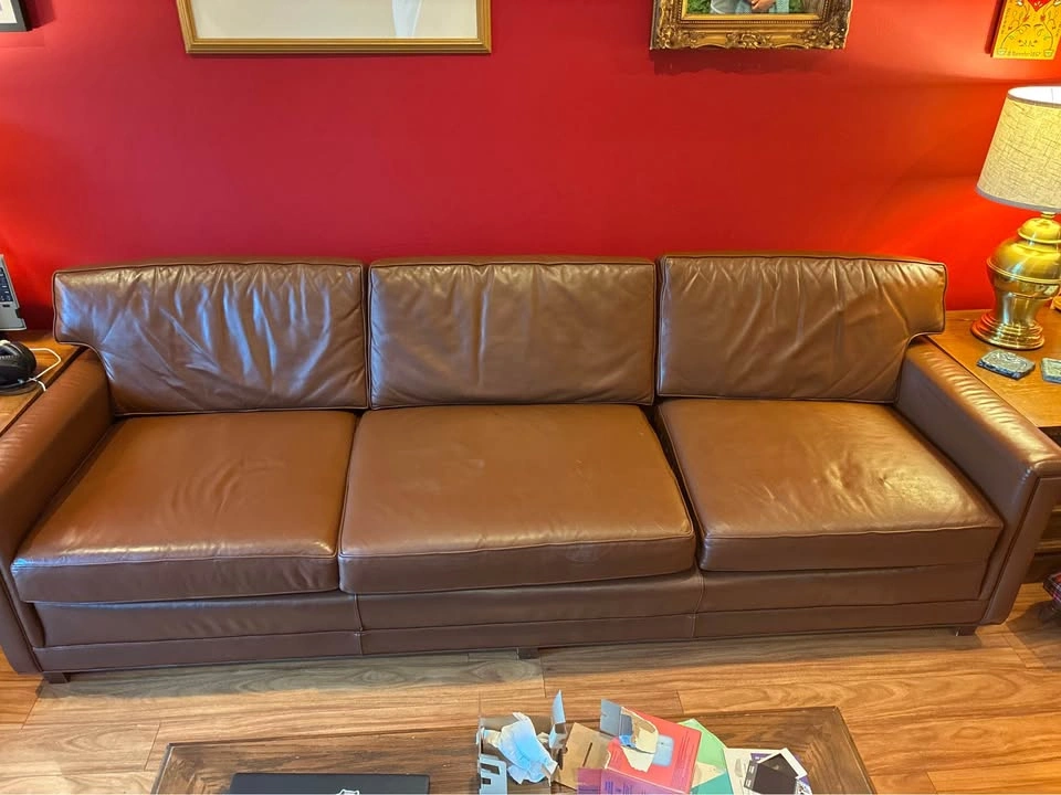 MCM Baker Furniture Leather Sofa Like New! - photo 4