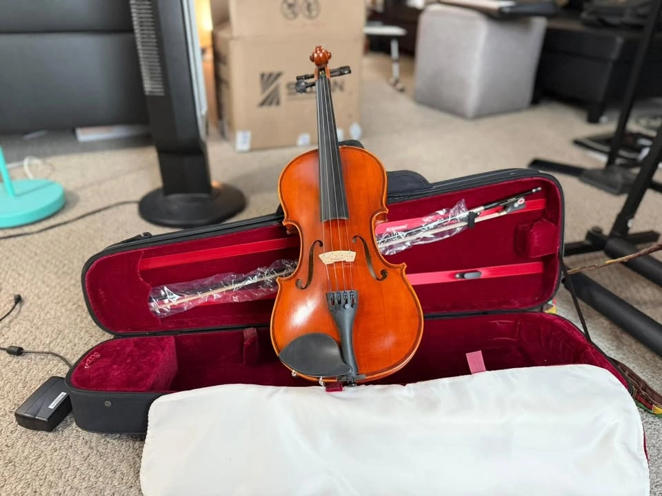 Musical Instrument Lot: Violin, Guitars, Amp, Keyboard - photo 3