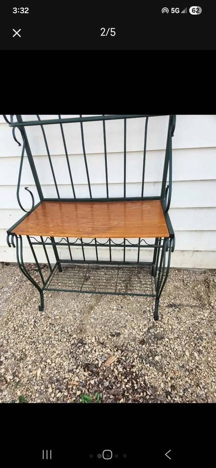 Vintage Wrought Iron Style Baker’s Rack - photo 2