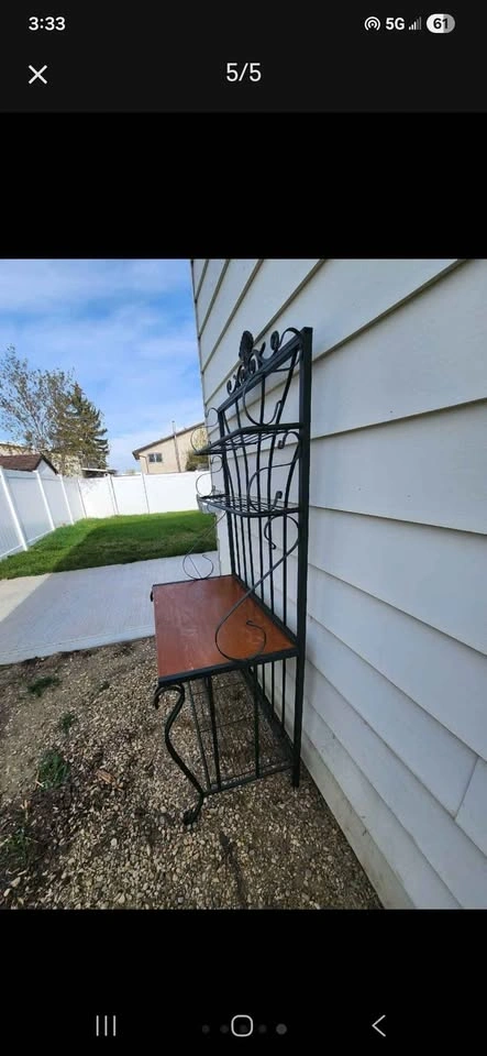 Vintage Wrought Iron Style Baker’s Rack - photo 4