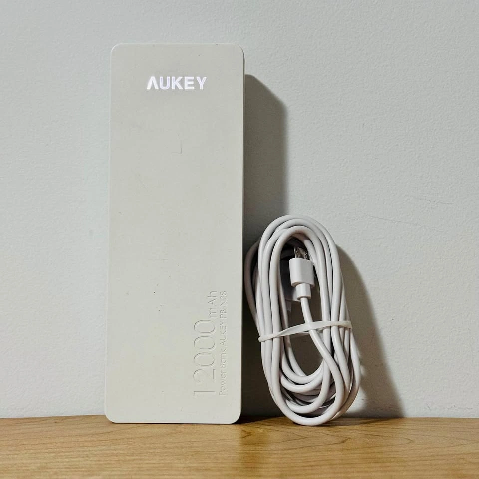 AUKEY 12,000 mAh Portable Charger with Cable