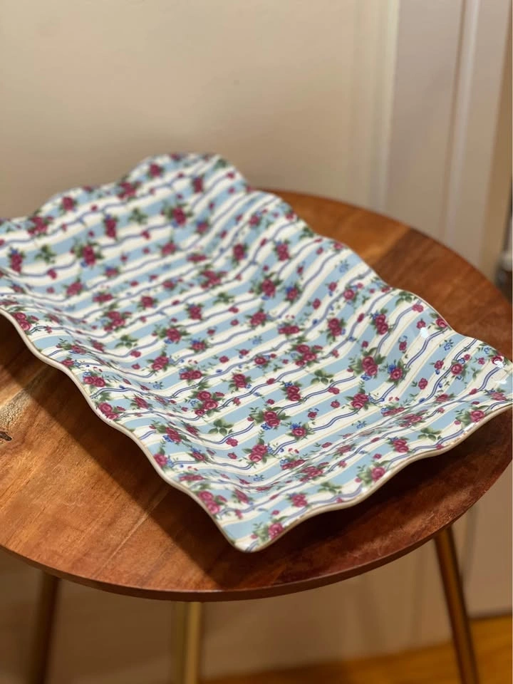 Jay & Sons Chintz Pink Roses and Blue Porcelain Tray - photo 2