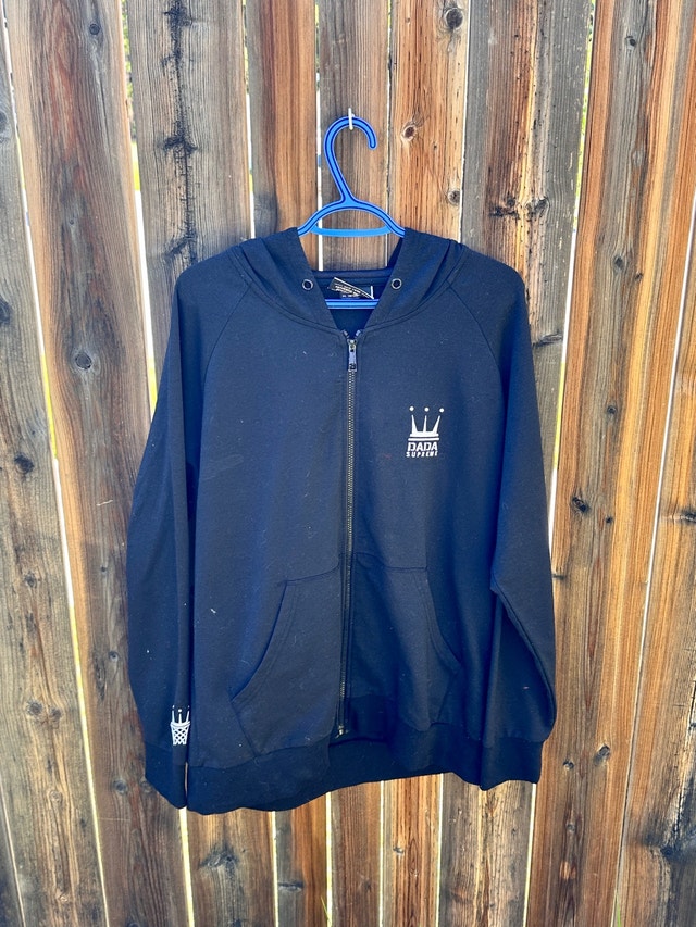 black dada supreme zip up hoodie size XL - photo 2