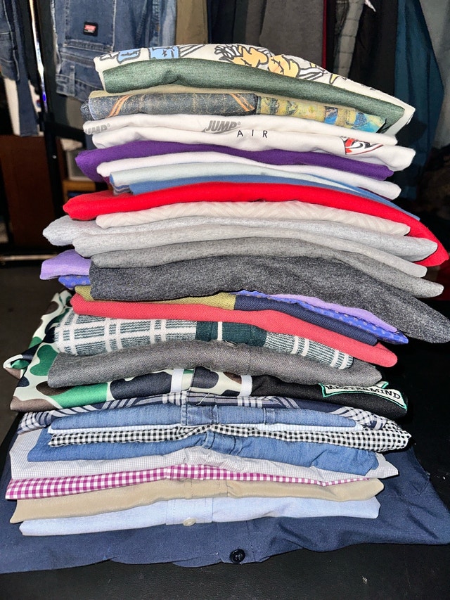 30 to 35 T-shirts & dress shirts - $5 each