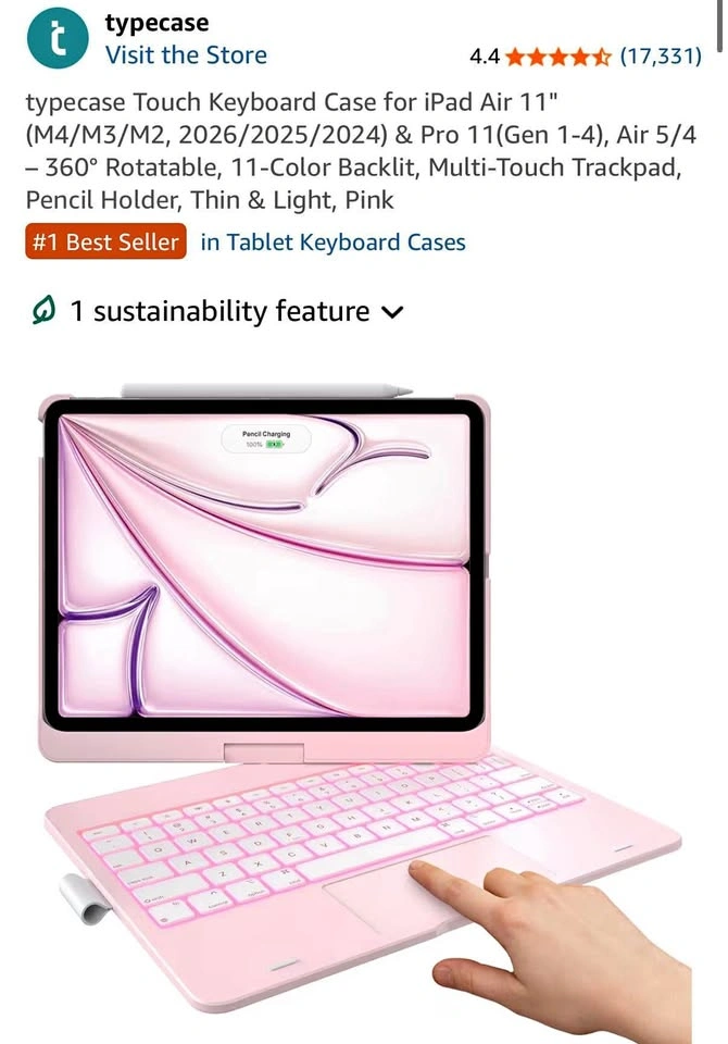 Pink typecase iPad Keyboard