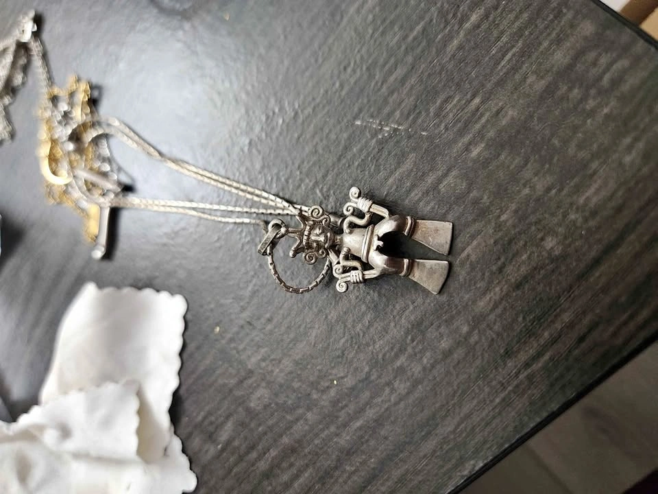 Mayan Warrior Chain and Pendant in 950 Silver
