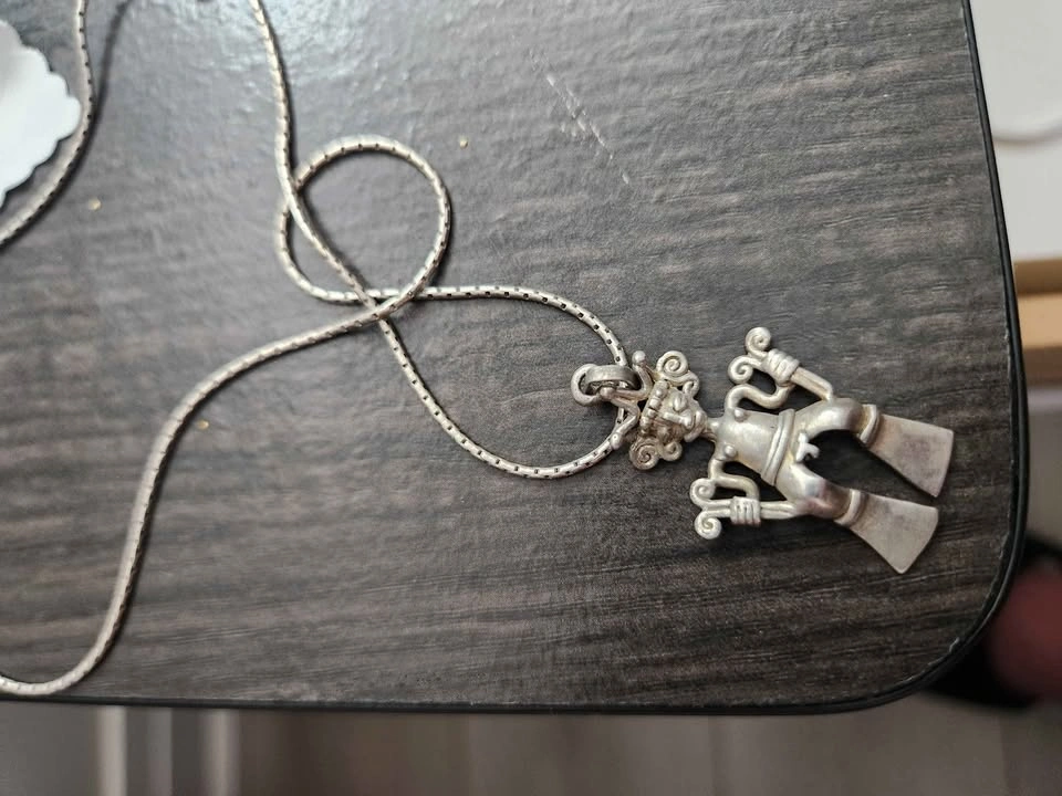 Mayan Warrior Chain and Pendant in 950 Silver - photo 4