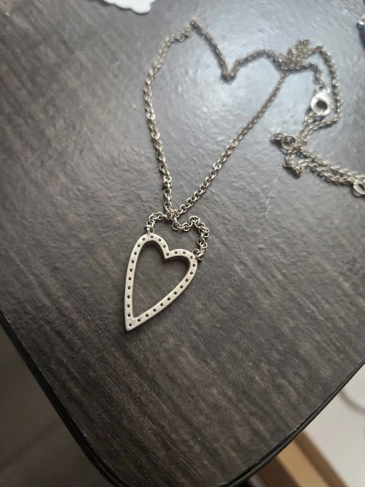Sterling Heart Pendant and Chain with CZ - photo 2