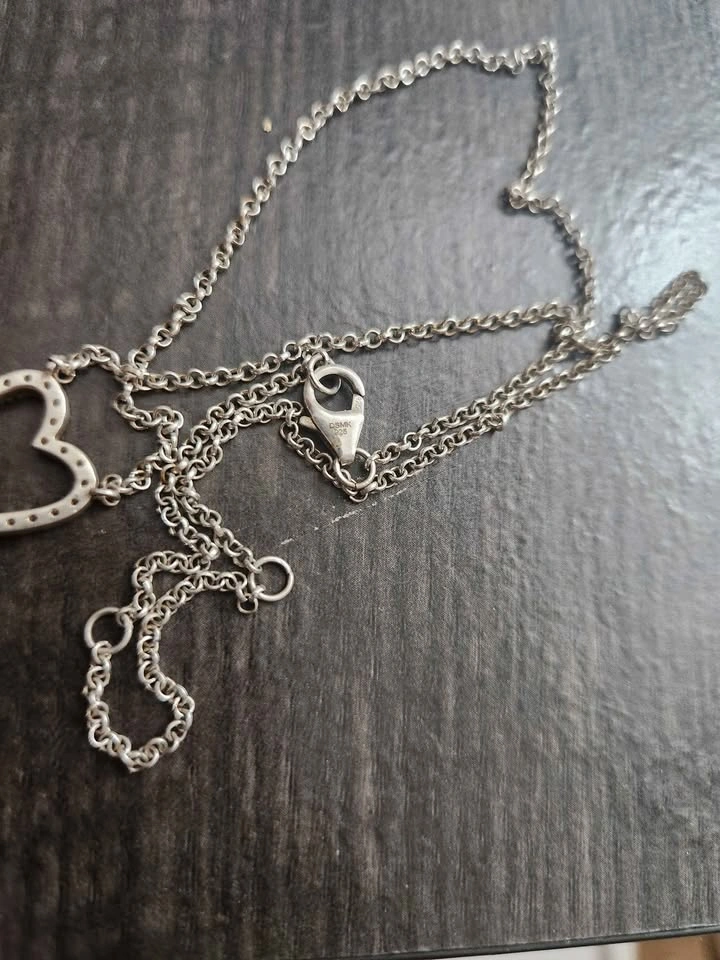 Sterling Heart Pendant and Chain with CZ - photo 3