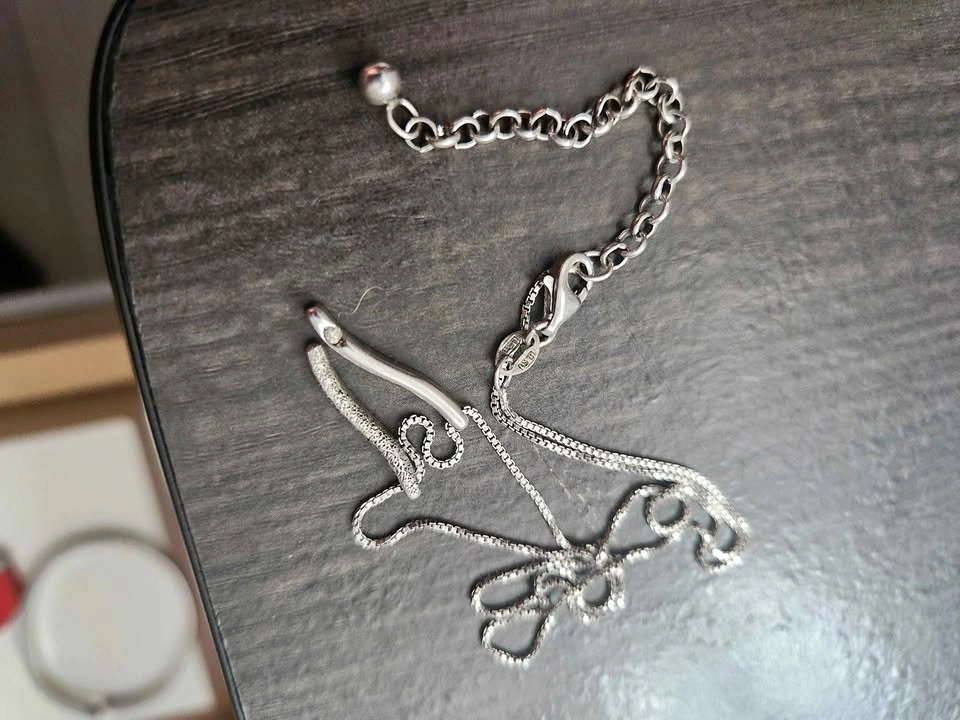 Sterling Chain and Pendant with CZ