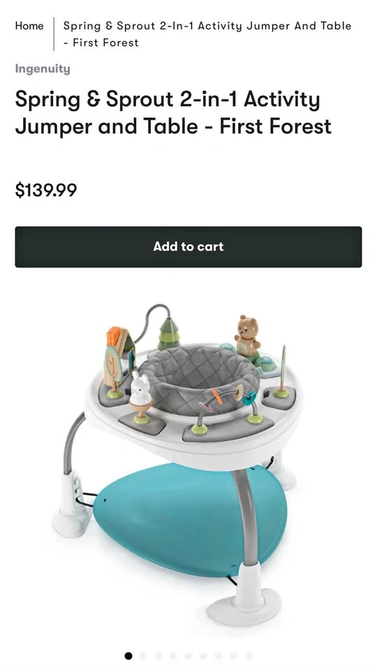 Ingenuity Spring & Sprout 2-in-1 Activity Jumper and Table