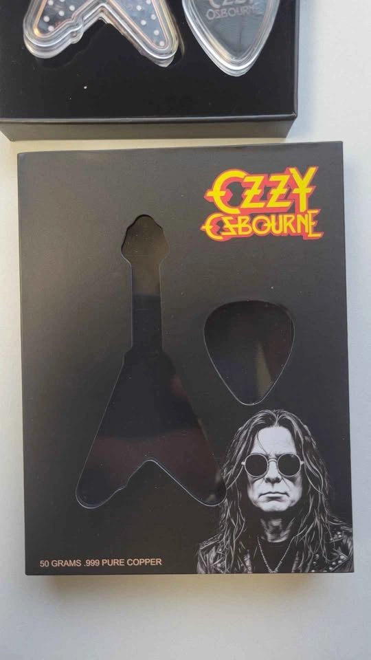 Ozzy Osbourne 50g Copper Bar & 4.6g Pick .999 COA - photo 5