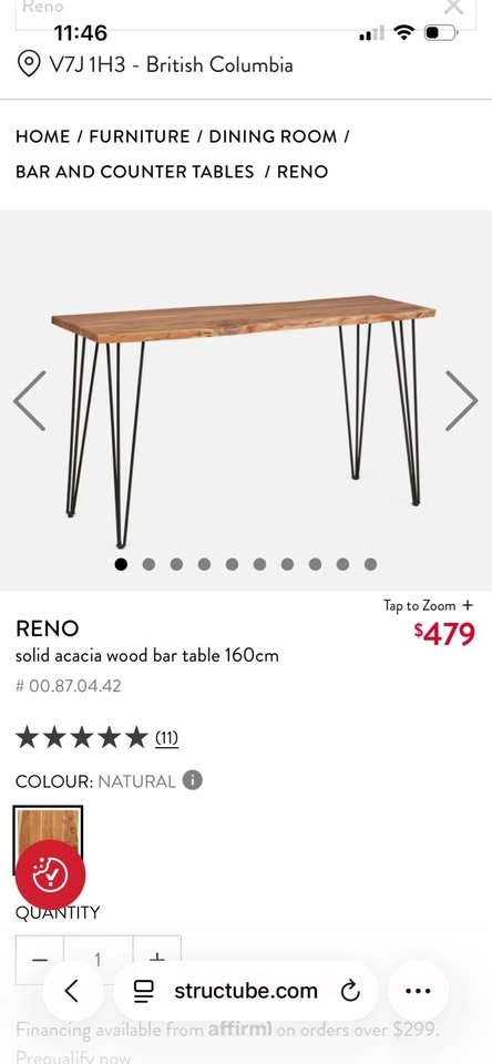 Bar Table & Stools (Structube) - photo 5
