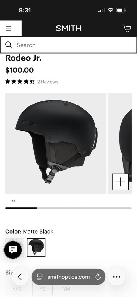 Smith Rodeo Jr. Junior YS Matte Black Helmet- Ski / Snowboard - photo 2
