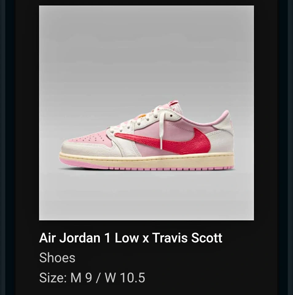 Travis Scott x Air Jordan 1 Retro Low OG 'Sail Tropical Pink'