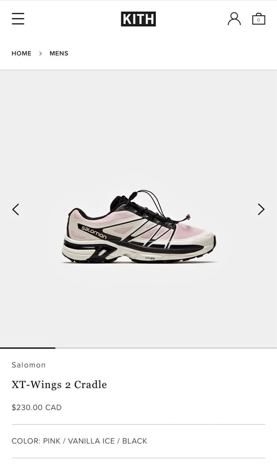 Salomon XT-Wings 2 - Black/ Pink - Size 7.5 Women’s