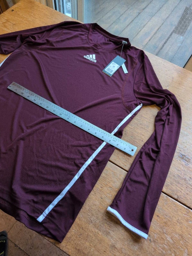 Adidas Long Sleeve Jersey maroon medium nwt - photo 4