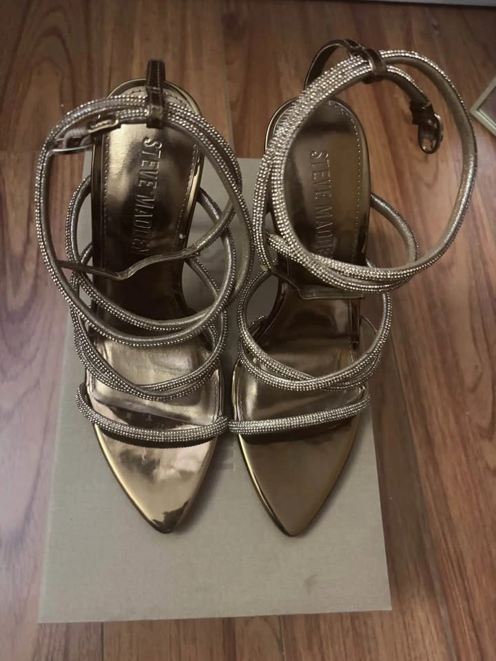 Steve Madden bronze gold strappy heels-Size 7 - photo 2