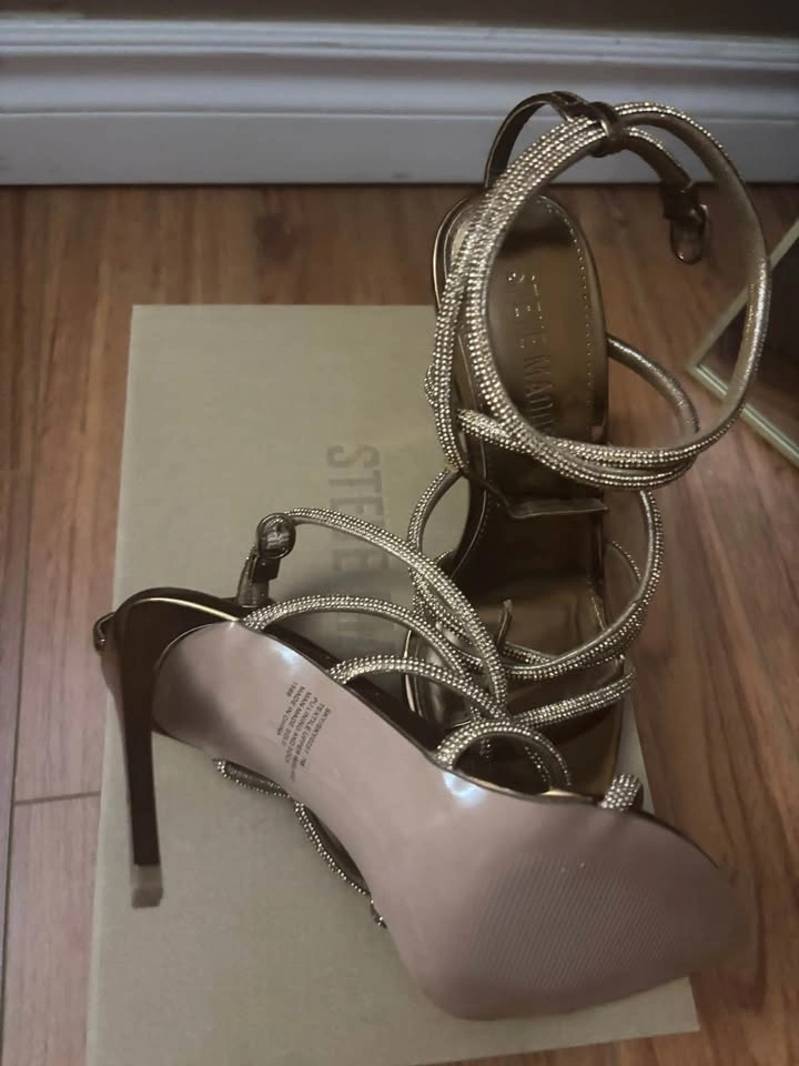 Steve Madden bronze gold strappy heels-Size 7 - photo 3