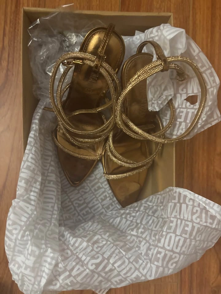 Steve Madden bronze gold strappy heels-Size 7 - photo 4