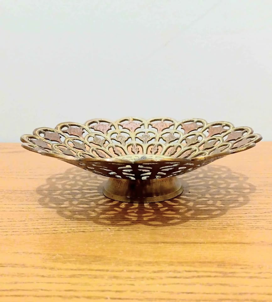 Vtg.Hand Crafted Cloisonne Brass Trinket Dish - photo 2